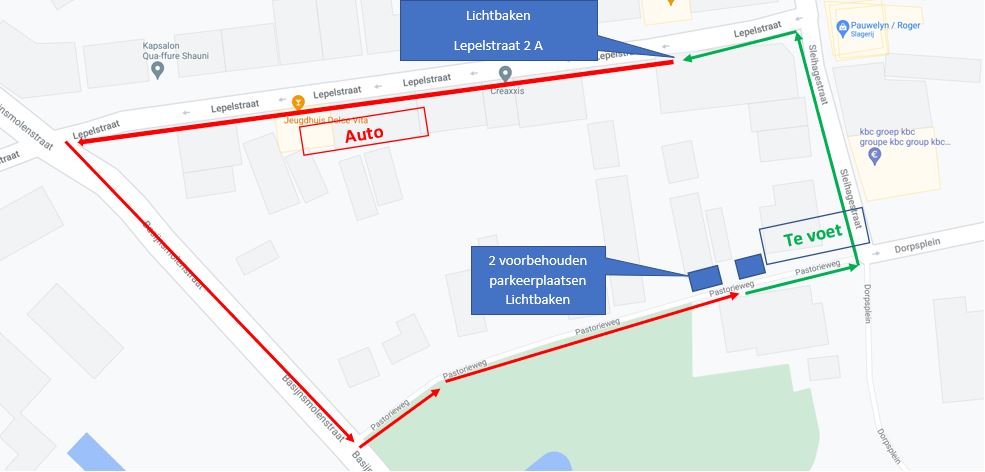 parkeerplaatsen lichtbaken